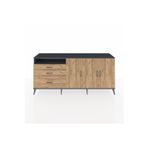 Dienni Hyperion Konsol 3 Raflı 2 Çekmeceli 3 Kapaklı 220 x 44 x 99 cm Antrasit - Çam