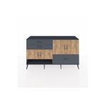 Dienni Hyperion Konsol 3 Raflı 3 Çekmeceli 4 Kapaklı 176 x 44 x 99 cm Antrasit - Çam - Antrasit