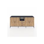 Dienni Hyperion Konsol 3 Raflı 3 Çekmeceli 4 Kapaklı 220 x 44 x 99 cm Çam - Antrasit
