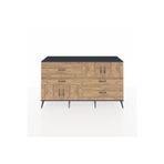 Dienni Hyperion Konsol 3 Raflı 5 Çekmeceli 3 Kapaklı 176 x 44 x 99 cm Antrasit - Çam