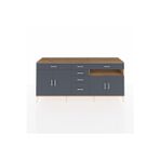 Dienni Hyperion Konsol 3 Raflı 6 Çekmeceli 4 Kapaklı 220 x 44 x 99 cm Antrasit - Çam