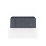 Dienni Hyperion Konsol 3 Raflı 6 Çekmeceli 5 Kapaklı 220 x 44 x 99 cm Antrasit - Antrasit