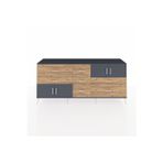 Dienni Hyperion Konsol 3 Raflı 7 Çekmeceli 4 Kapaklı 220x44x99 Antrasit-Antrasit/Çam