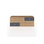 Dienni Hyperion Konsol 3 Raflı 7 Çekmeceli 4 Kapaklı 220x44x99 Çam-Antrasit/Çam