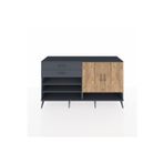 Dienni Hyperion Konsol 4 Raflı 2 Çekmeceli 2 Kapaklı 176x44x99 Antrasit-Antrasit/Çam