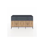 Dienni Hyperion Konsol 4 Raflı 2 Çekmeceli 8 Kapaklı 176 x 44 x 99 cm Antrasit - Antrasit - Çam