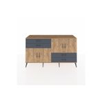 Dienni Hyperion Konsol 4 Raflı 3 Çekmeceli 4 Kapaklı 176 x 44 x 99 cm Çam - Antrasit - Çam