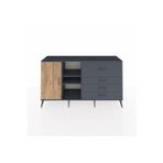 Dienni Hyperion Konsol 4 Raflı 4 Çekmeceli 1 Kapaklı 176 x 44 x 99 cm Antrasit - Çam - Antrasit