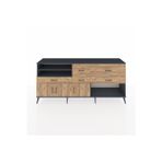 Dienni Hyperion Konsol 4 Raflı 5 Çekmeceli 3 Kapaklı 220 x 44 x 99 cm Antrasit - Çam