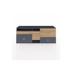 Dienni Hyperion Konsol 4 Raflı 5 Çekmeceli 4 Kapaklı 220 x 44 x 99 cm Antrasit - Çam - Antrasit