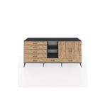 Dienni Hyperion Konsol 4 Raflı 6 Çekmeceli 2 Kapaklı 220 x 44 x 99 cm Antrasit - Çam