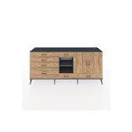 Dienni Hyperion Konsol 4 Raflı 7 Çekmeceli 2 Kapaklı 220 x 44 x 99 cm Antrasit - Çam