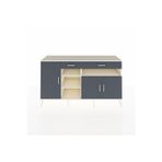 Dienni Hyperion Konsol 5 Raflı 2 Çekmeceli 3 Kapaklı 176 x 44 x 99 cm Antrasit - Aytaşı