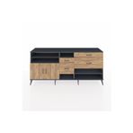 Dienni Hyperion Konsol 5 Raflı 2 Çekmeceli 4 Kapaklı 220 x 44 x 99 cm Çam - Antrasit