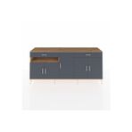 Dienni Hyperion Konsol 5 Raflı 2 Çekmeceli 5 Kapaklı 220 x 44 x 99 cm Çam - Antrasit