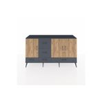 Dienni Hyperion Konsol 5 Raflı 3 Çekmeceli 4 Kapaklı 176 x 44 x 99 cm Antrasit - Antrasit - Çam
