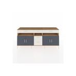 Dienni Hyperion Konsol 5 Raflı 5 Çekmeceli 4 Kapaklı 220 x 44 x 99 cm Antrasit - Çam - Aytaşı