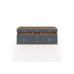 Dienni Hyperion Konsol 5 Raflı 5 Çekmeceli 4 Kapaklı 220 x 44 x 99 cm Antrasit - Çam