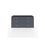 Dienni Hyperion Konsol 6 Çekmeceli 176 x 44 x 99 cm Antrasit - Antrasit