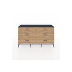 Dienni Hyperion Konsol 6 Çekmeceli 176 x 44 x 99 cm Çam - Antrasit - Çam