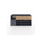 Dienni Hyperion Konsol 6 Raflı 2 Çekmeceli 1 Kapaklı 176 x 44 x 99 cm Antrasit - Antrasit - Çam