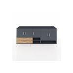Dienni Hyperion Konsol 6 Raflı 2 Çekmeceli 5 Kapaklı 220x44x99 Antrasit-Çam/Antrasit