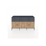 Dienni Hyperion Konsol 6 Raflı 3 Çekmeceli 4 Kapaklı 176 x 44 x 99 cm Antrasit - Çam - Antrasit