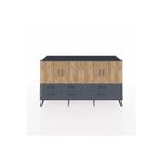 Dienni Hyperion Konsol 6 Raflı 6 Çekmeceli 4 Kapaklı 176 x 44 x 99 cm Antrasit - Antrasit - Çam
