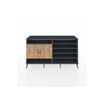 Dienni Hyperion Konsol 7 Raflı 2 Kapaklı 176 x 44 x 99 cm Antrasit - Antrasit - Çam