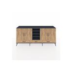 Dienni Hyperion Konsol 8 Raflı 3 Çekmeceli 4 Kapaklı 220 x 44 x 99 cm Antrasit - Çam