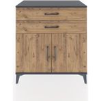Dienni Hyperion Şifonyer 2 Çekmeceli 2 Kapaklı 88X44X96 Antrasit-Çam