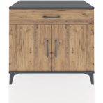 Dienni Hyperion Şifonyer Tek Çekmeceli 2 Kapaklı 88X44X80 Antrasit-Çam