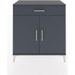 Dienni Hyperion Şifonyer Tek Çekmeceli 2 Kapaklı 88X44X96 Antrasit-Antrasit