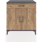Dienni Hyperion Şifonyer Tek Çekmeceli 2 Kapaklı 88X44X96 Antrasit-Çam