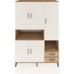Dienni Kronos Dolap 10 Raflı 2 Çekmeceli 5 Kapaklı 132X59X195 Çam-Aytaşı/çam - Atlas Çam