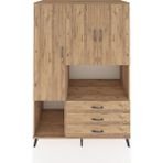 Dienni Kronos Dolap 6 Raflı 3 Çekmeceli 3 Kapaklı 132X59X195 Çam-Çam/çam - Atlas Çam