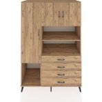 Dienni Kronos Dolap 7 Raflı 4 Çekmeceli 3 Kapaklı 132X59X195 Çam-Çam/çam - Atlas Çam