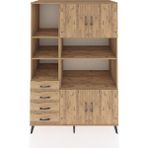 Dienni Kronos Dolap 8 Raflı 4 Çekmeceli 4 Kapaklı 132X59X195 Çam-Çam/çam - Atlas Çam