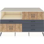 Dienni Kronos Konsol 2 Raflı 4 Çekmeceli 4 Kapaklı 176x59x99 Aytaşı-Çam/Antrasit