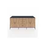 Dienni Kronos Konsol 2 Raflı 4 Çekmeceli 4 Kapaklı 220 x 59 x 99 cm Antrasit - Çam - Çam