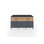 Dienni Kronos Konsol 2 Raflı 6 Çekmeceli 4 Kapaklı 176x59x99 Antrasit-Çam/Antrasit