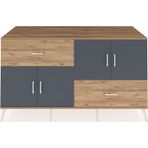 Dienni Kronos Konsol 3 Raflı 2 Çekmeceli 4 Kapaklı 176x59x99 Çam-Antrasit/Çam