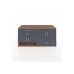 Dienni Kronos Konsol 3 Raflı 3 Çekmeceli 4 Kapaklı 176 x 59 x 99 cm Çam - Antrasit