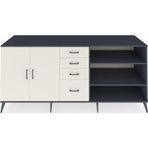 Dienni Kronos Konsol 3 Raflı 4 Çekmeceli 2 Kapaklı 220x59x99 Aytaşı-Aytaşı/Antrasit