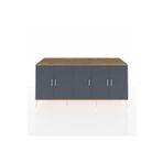 Dienni Kronos Konsol 3 Raflı 5 Kapaklı 220 x 59 x 99 cm Antrasit - Antrasit - Çam