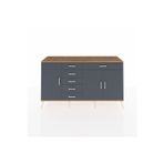 Dienni Kronos Konsol 3 Raflı 6 Çekmeceli 3 Kapaklı 176 x 59 x 99 cm Antrasit - Çam