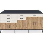 Dienni Kronos Konsol 3 Raflı 6 Çekmeceli 5 Kapaklı 220 x 59 x 99 cm Çam - Antrasit - Aytaşı