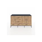 Dienni Kronos Konsol 4 Raflı 5 Çekmeceli 3 Kapaklı 176 x 59 x 99 cm Antrasit - Çam