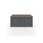 Dienni Kronos Konsol 4 Raflı 6 Çekmeceli 2 Kapaklı 176 x 59 x 99 cm Antrasit - Çam