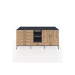Dienni Kronos Konsol 4 Raflı 6 Çekmeceli 2 Kapaklı 220 x 59 x 99 cm Çam - Antrasit - Çam